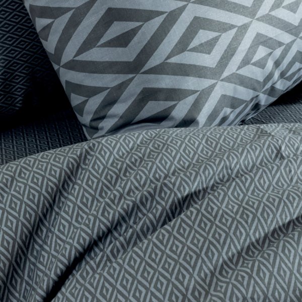 Σετ Σεντόνια Μονά Ikat Σκούρο Γκρι Lino Home