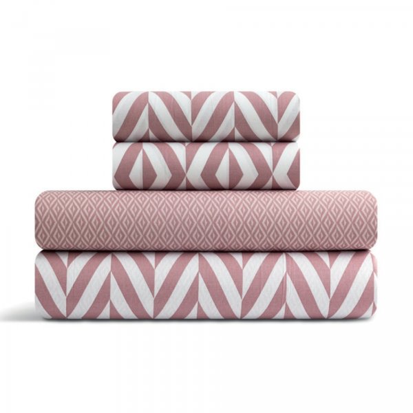 Σετ Σεντόνια Μονά Ikat Dusty Pink Lino Home