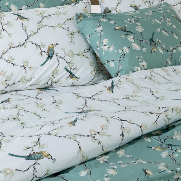 Σετ Σεντόνια Μονά Parrots Πετρόλ Lino Home