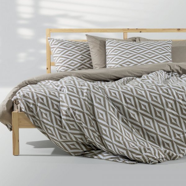 Σετ Σεντόνια Γίγας Ikat Μπεζ Lino Home
