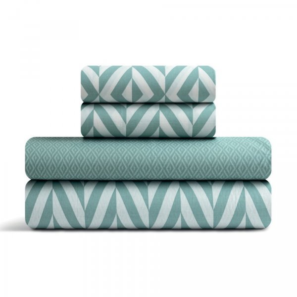 Σετ Σεντόνια Γίγας Ikat Μέντα Lino Home