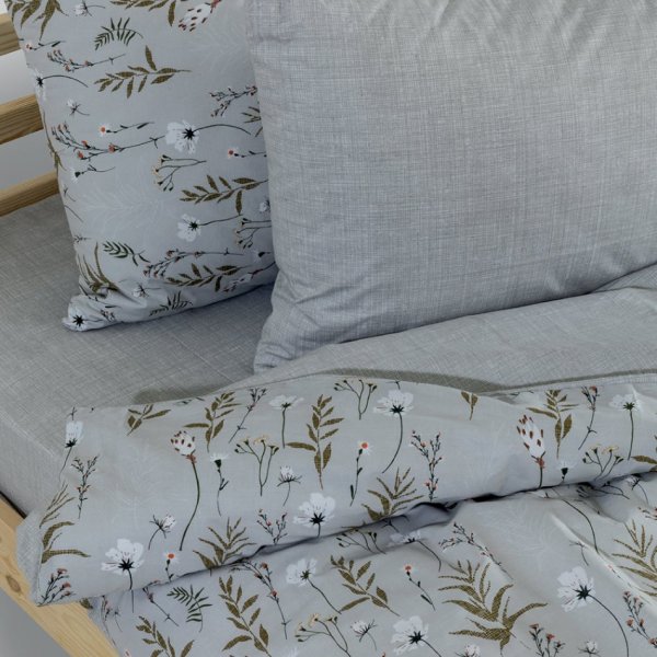 Σετ Σεντόνια Γίγας Verde Ασημί Lino Home