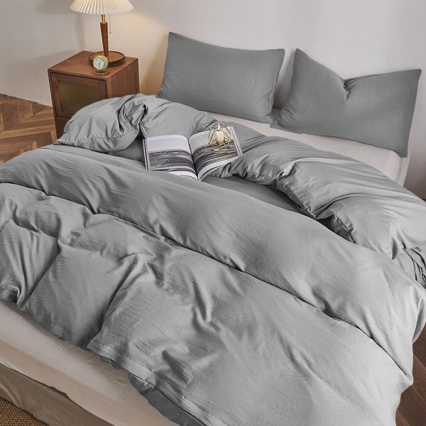 Παπλωματοθήκη Μονή Moderna Dark Gray Lino Home