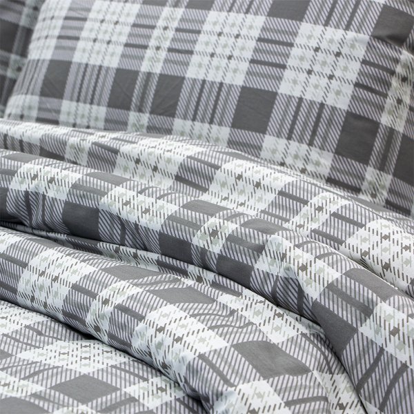 Σετ Παπλωματοθήκη Υπέρδιπλη Panier Γκρι Lino Home