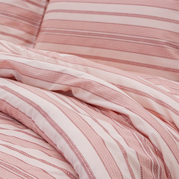 Σετ Παπλωματοθήκη Υπέρδιπλη Carril Ροζ Lino Home