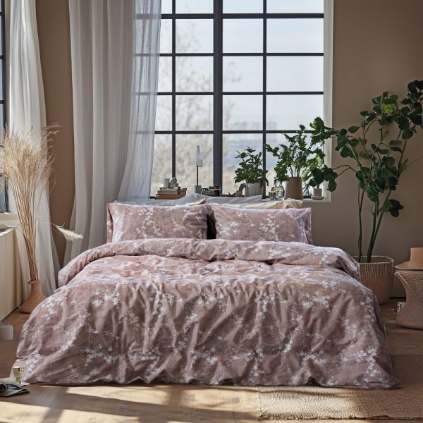 Σετ Παπλωματοθήκη Υπέρδιπλη Celestia Πούδρα Lino Home
