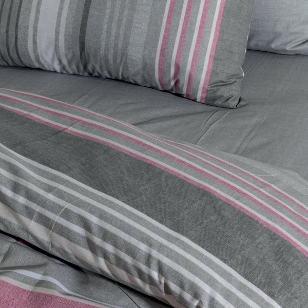 Σετ Παπλωματοθήκη Μονή Madison Dusty Pink Lino Home