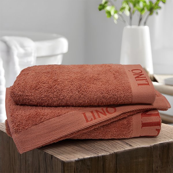 Πετσέτα Προσώπου Brandy Terracotta Lino Home
