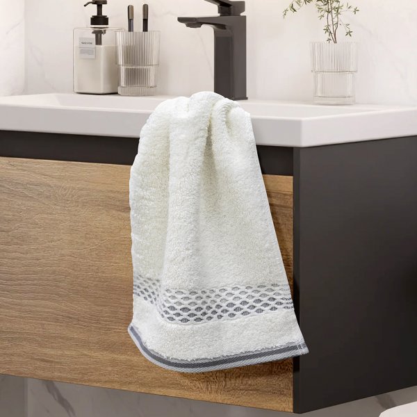 Πετσέτα Χεριών Igalo Λευκό/Ασημί Lino Home