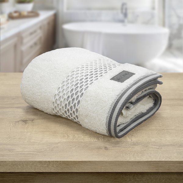 Πετσέτα Προσώπου Igalo Λευκό/Ασημί Lino Home