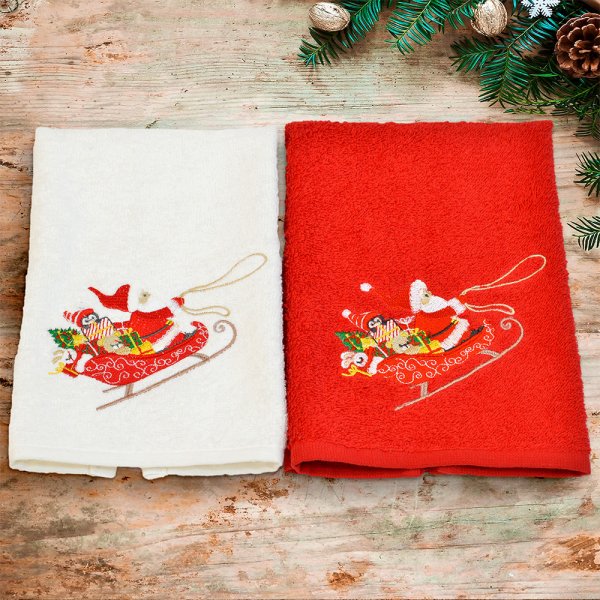 Σετ Χριστουγεννιάτικες Πετσέτες (2τμχ) Xmas Kizak Lino Home