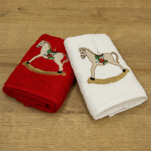 Σετ Χριστουγεννιάτικες Πετσέτες (2τμχ) Xmas Caballo Lino Home