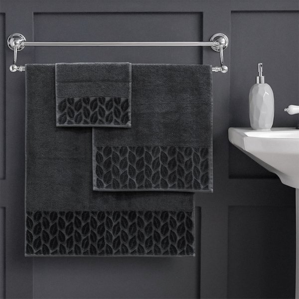 Σετ Πετσέτες Μπάνιου (3τμχ) Cappa Anthracite Lino Home
