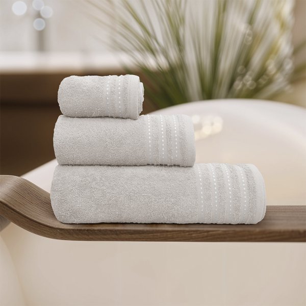 Σετ Πετσέτες Μπάνιου (3τμχ) Veluva Εκρού Lino Home