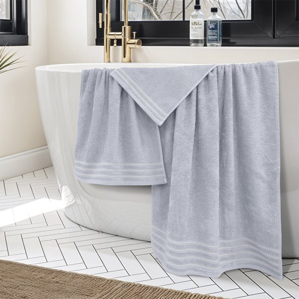 Σετ Πετσέτες Μπάνιου (3τμχ) Veluva Ανοιχτό Γκρι Lino Home