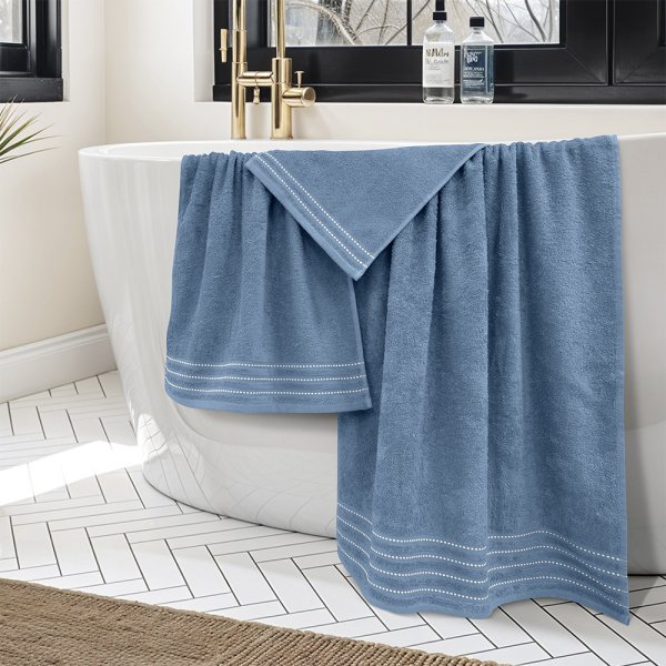 Σετ Πετσέτες Μπάνιου (3τμχ) Veluva Πετρόλ Lino Home