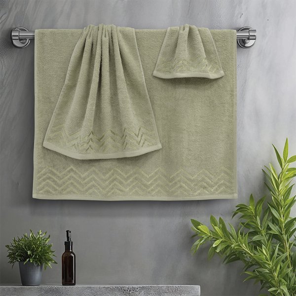 Σετ Πετσέτες Μπάνιου (3τμχ) Wavie Λεμονί Lino Home