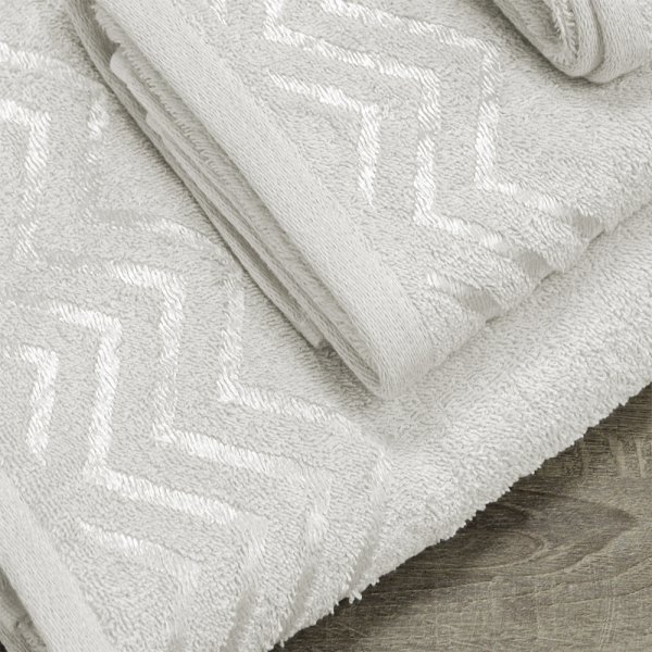 Σετ Πετσέτες Μπάνιου (3τμχ) Wavie Εκρού Lino Home