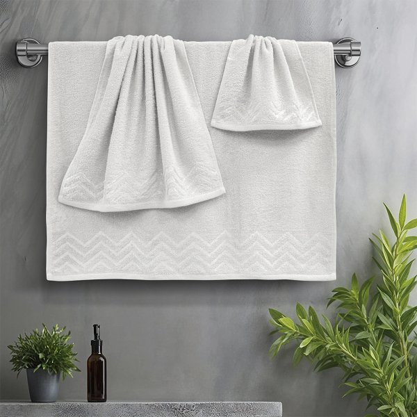 Σετ Πετσέτες Μπάνιου (3τμχ) Wavie Εκρού Lino Home