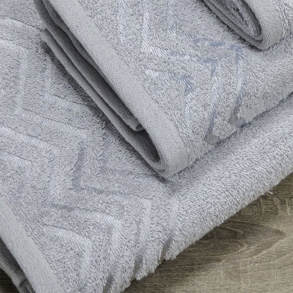 Σετ Πετσέτες Μπάνιου (3τμχ) Wavie Ανοιχτό Γκρι Lino Home