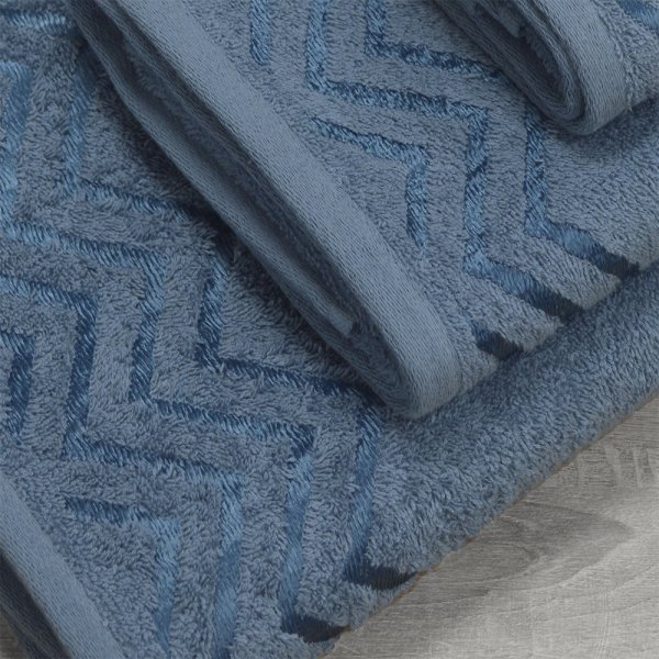 Σετ Πετσέτες Μπάνιου (3τμχ) Wavie Πετρόλ Lino Home