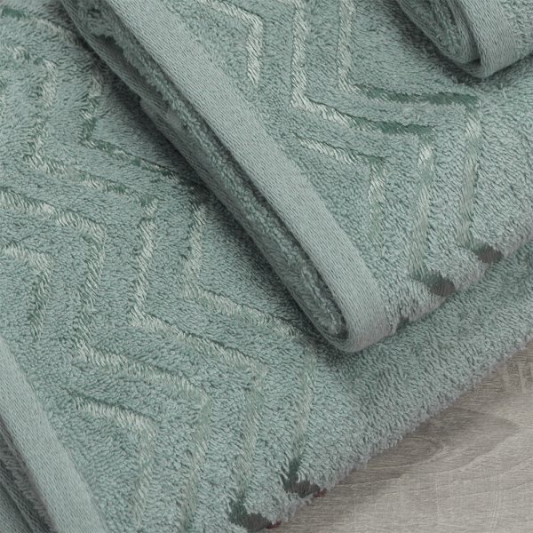 Σετ Πετσέτες Μπάνιου (3τμχ) Wavie Μέντα Lino Home