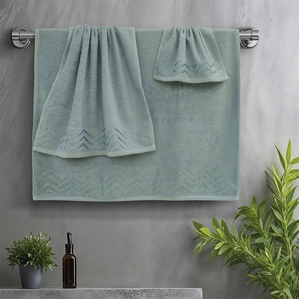 Σετ Πετσέτες Μπάνιου (3τμχ) Wavie Μέντα Lino Home