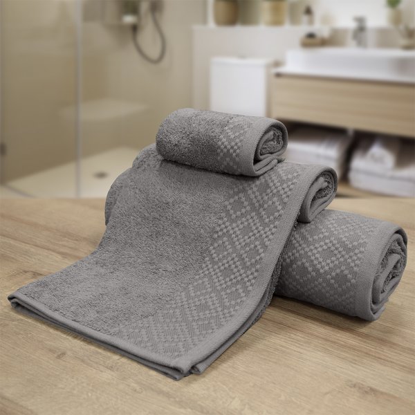 Σετ Πετσέτες Μπάνιου (3τμχ) Serapha Μόκα Lino Home