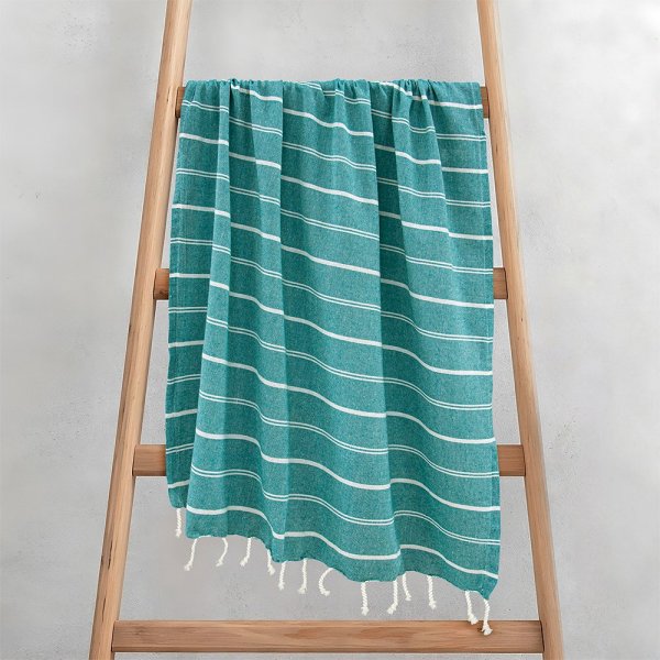 Πετσέτα/Παρεό Veliu Πετρόλ Lino Home