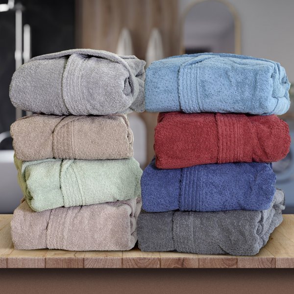 Μπουρνούζι Με Κουκούλα Erasia Dblue Lino Home