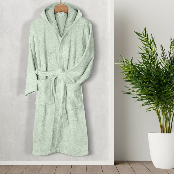 Μπουρνούζι Με Κουκούλα Erasia Mint Lino Home