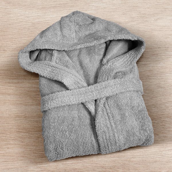 Μπουρνούζι Με Κουκούλα Erasia Light Gray Lino Home