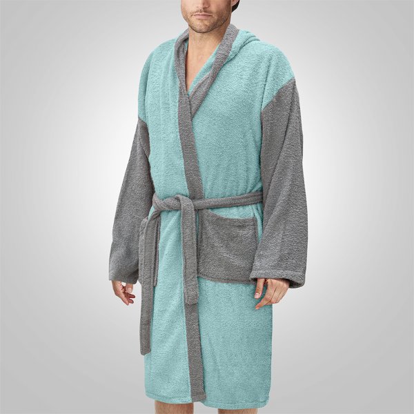 Μπουρνούζι Με Κουκούλα Revel Μέντα Lino Home