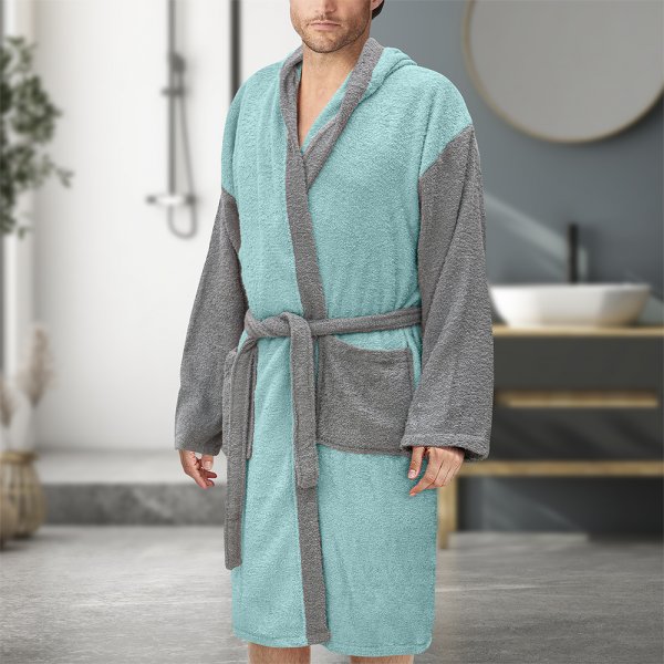 Μπουρνούζι Με Κουκούλα Revel Μέντα Lino Home