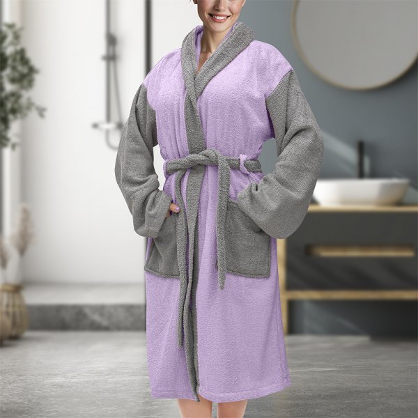 Μπουρνούζι Με Κουκούλα Revel Μωβ Lino Home