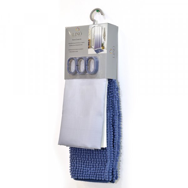 Κουρτίνα Μπάνιου (180x200) Nombre Dark Blue Lino Home