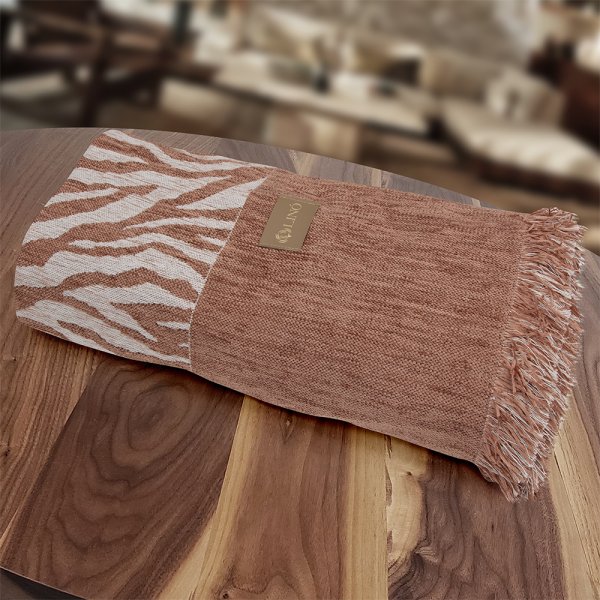 Ριχτάρι Τριθέσιου (180x300) Cebra Salmon Lino Home