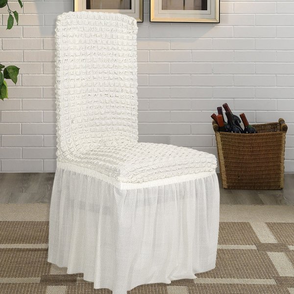 Κάλυμμα Καρέκλας Lycra Λευκό Lino Home