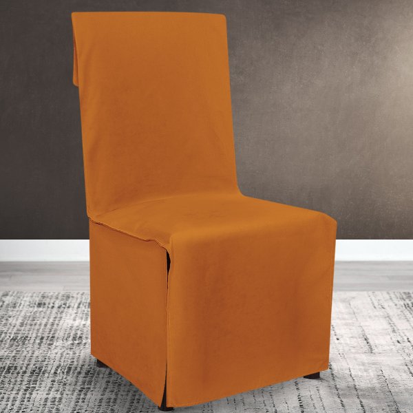 Κάλυμμα Καρέκλας Μονόχρωμο Renas 106 Orange Lino Home