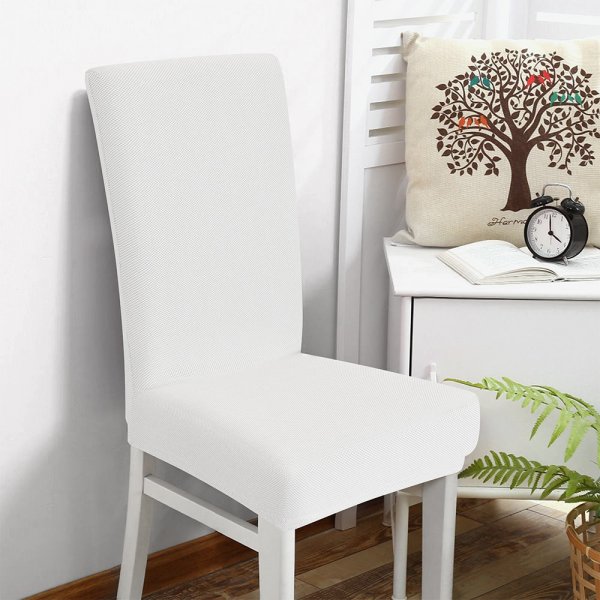 Κάλυμμα Καρέκλας Ελαστικό Elegance Λευκό Lino Home