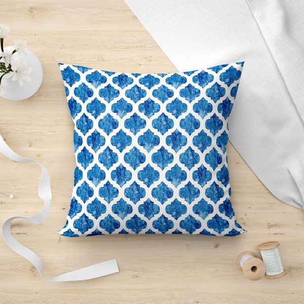 Διακοσμητική Μαξιλαροθήκη Cell 601 Blue Lino Home