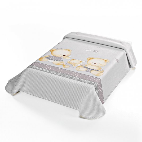 Κουβέρτα Βελουτέ Κούνιας 663 Gray Belpla