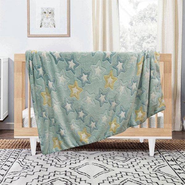Φωσφοριζέ Κουβέρτα Fleece Κούνιας Ster Mint Lino Home