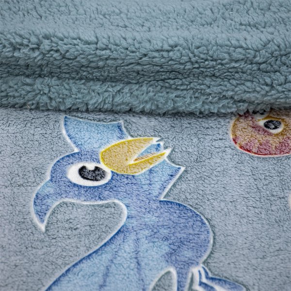 Φωσφοριζέ Κουβέρτα Fleece Sherpa Κούνιας Volcano Gray-Ciel Lino Home