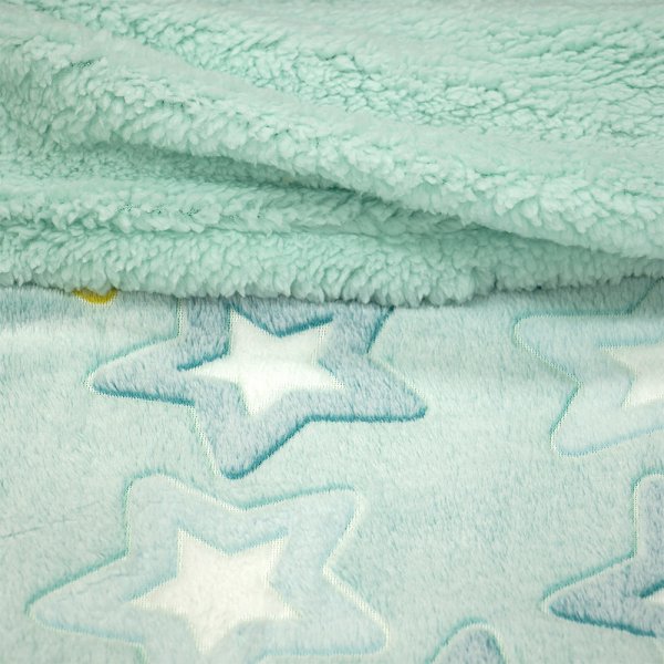 Φωσφοριζέ Κουβέρτα Fleece Sherpa Κούνιας Ster Mint Lino Home