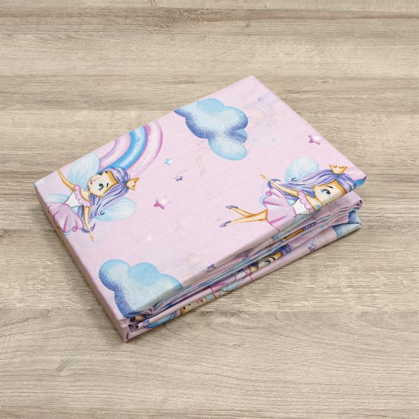 Σετ Σεντόνια Κούνιας Enhanced Rainbow Pink Lino Home