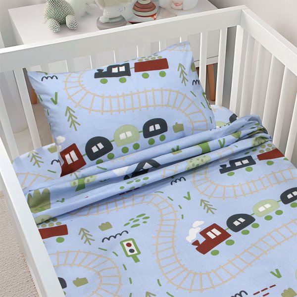 Σετ Σεντόνια Κούνιας Forest Express Petrol Lino Home