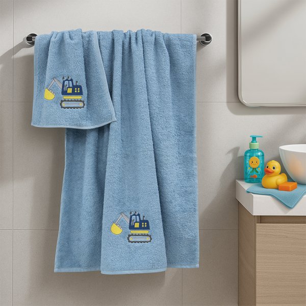 Σετ Πετσέτες Βρεφικές (2τμχ) Trattore Blue Lino Home