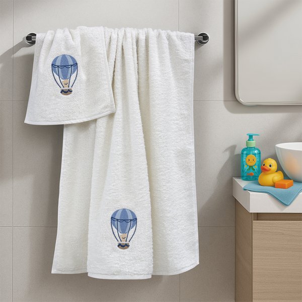 Σετ Πετσέτες Βρεφικές (2τμχ) Paloncino White/Blue Lino Home