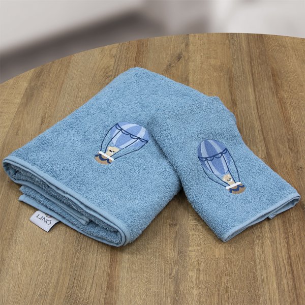 Σετ Πετσέτες Βρεφικές (2τμχ) Paloncino Blue Lino Home